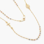 Collar Virgen de Guadalupe & Cristo Chapa de Oro 373