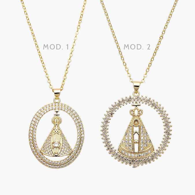 CDR0376 Collar Virgen del Manto Chapa de Oro 376 - Image 1