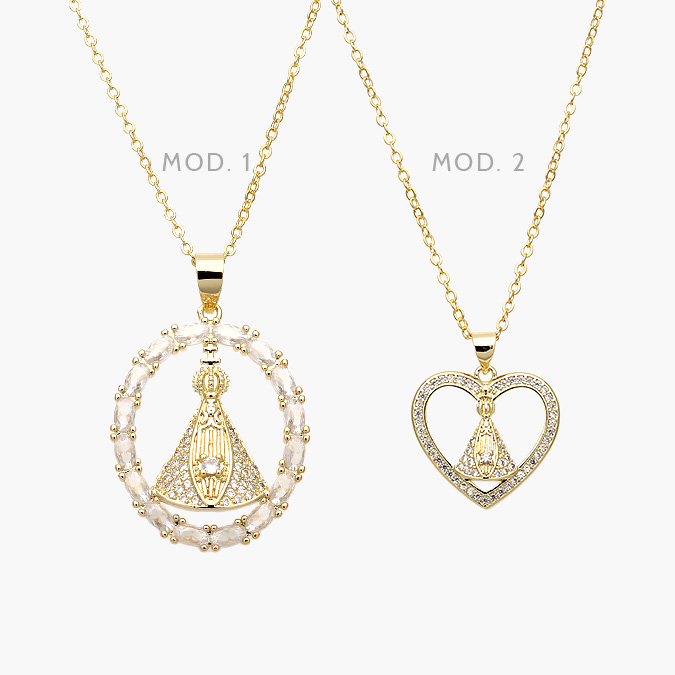 CDR0377 Collar Virgen del Manto Chapa de Oro 377 - Image 1