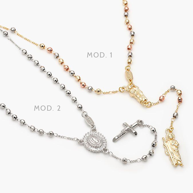 CR0104 Rosario Virgen/ San Judas Chapa de Oro 104 - Image 1