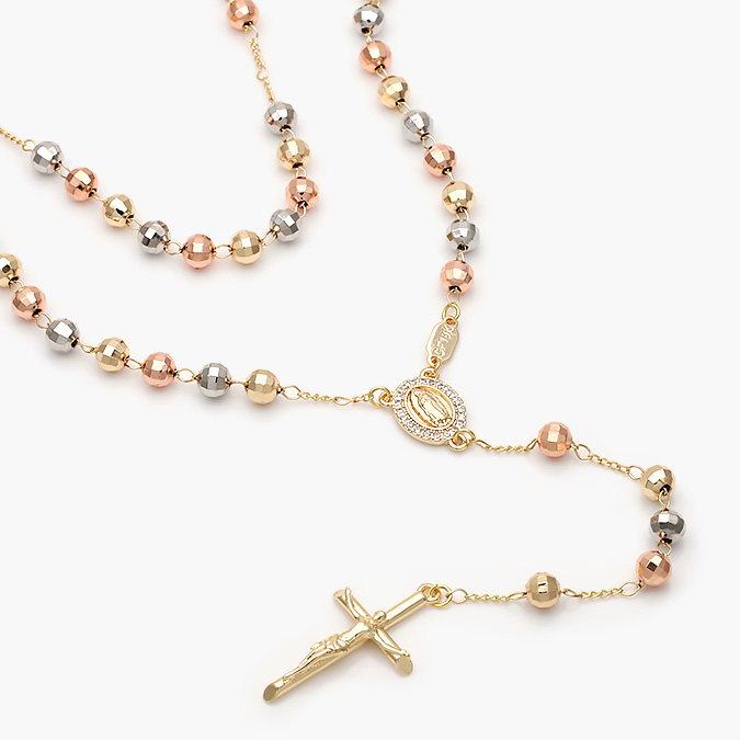 CR0110 Rosario Virgen Guadalupe Chapa de Oro 110 - Image 1