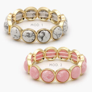 Brazalete Chunky Elástico Chapa de Oro 654