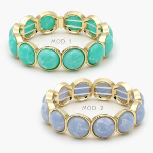 Brazalete Chunky Elástico Chapa de Oro 655