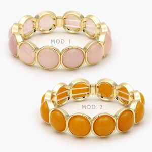 Brazalete Chunky Elástico Chapa de Oro 656