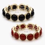 Brazalete Chunky Elástico Chapa de Oro 657