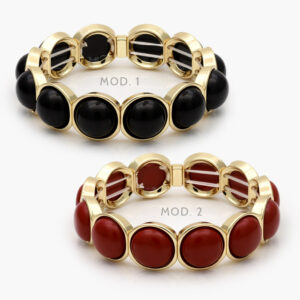 Brazalete Chunky Elástico Chapa de Oro 657