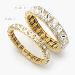 Brazalete Elástico Zirconias Chapa de Oro 658