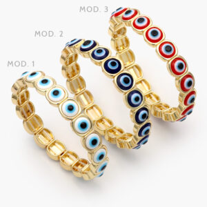 Brazalete Elástico Ojo Turco Chapa de Oro 664