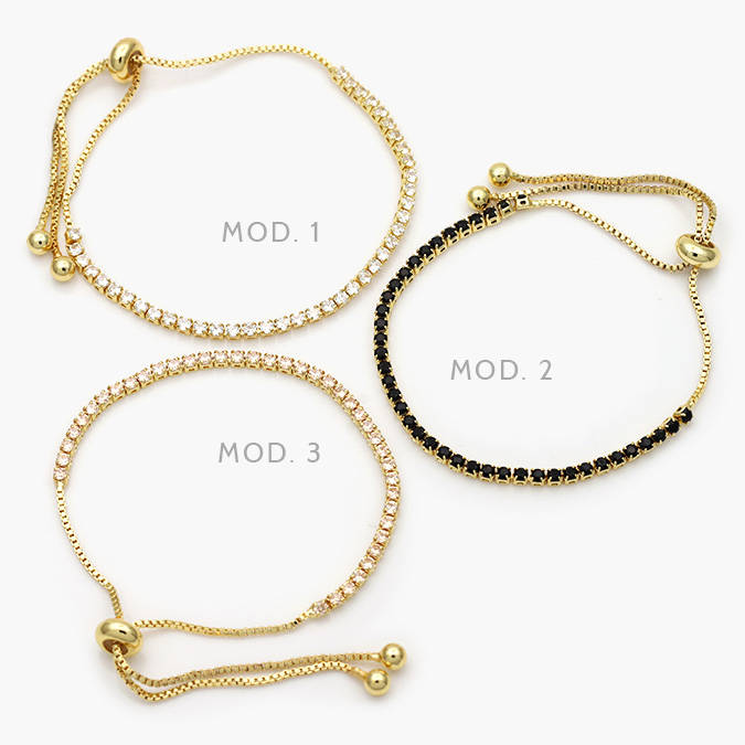 MPU830 Pulso Tenis Micropavé Chapa de Oro 830 - Image 1