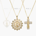 Collar Virgen Zirconias Chapa de Oro 378