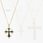 Collar Religioso Chapa de Oro Cruz Zirconias 348