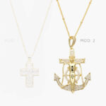 Collar Cruz Zirconias Chapa de Oro 366