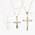 Collar Cruces Chapa de Oro 375