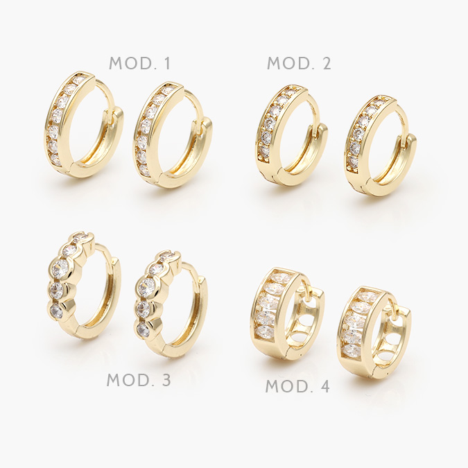 CA30229 Huggies Zirconia Chapa de Oro 229 - Image 1