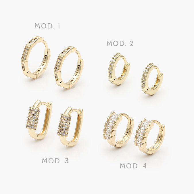 CA30233 Huggies Zirconia Chapa de Oro 233 - Image 1