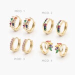 Huggies Zirconia Color Chapa de Oro 246