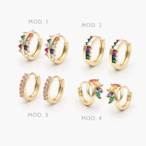 Huggies Zirconia Color Chapa de Oro 246