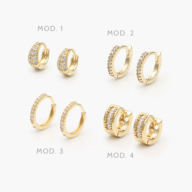 CA30253 Huggies Zirconia Chapa de Oro 253 - Image 1