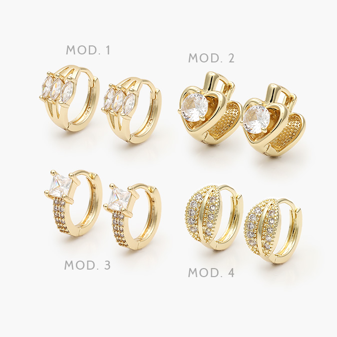 CA30254 Huggies Zirconia Chapa de Oro 254 - Image 1