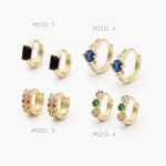 Huggies Zirconia Color Chapa de Oro 259