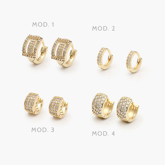 CA30264 Huggies Zirconia Chapa de Oro 264 - Image 1