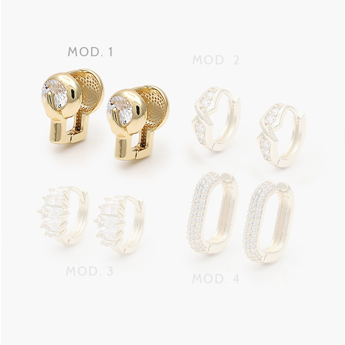 CA40262 Huggies Zirconia Chapa de Oro 262 - Image 1