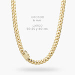 Cadena Mónaco 6mm. Chapa de Oro 0542