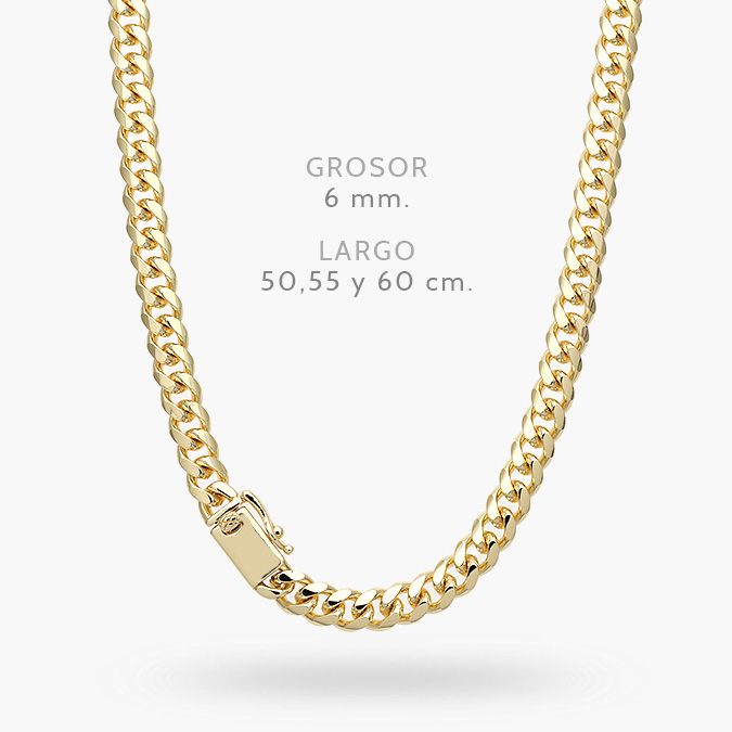 CD0542 Cadena Mónaco 6mm. Chapa de Oro 0542 - Image 1