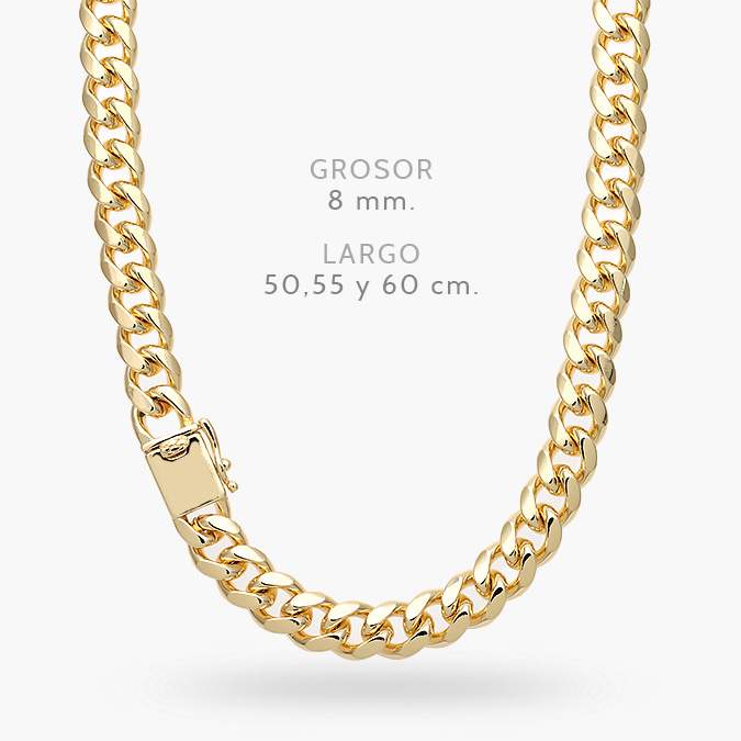 CD0543 Collar Mónaco 8mm. Chapa de Oro 0543 - Image 1