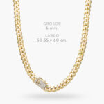 Cadena Mónaco 6mm. Chapa de Oro 0544