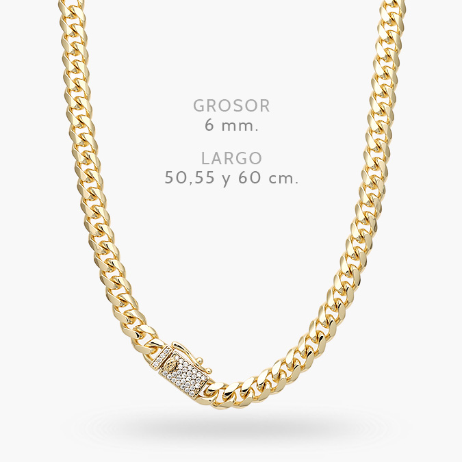 CD0544 Cadena Mónaco 6mm. Chapa de Oro 0544 - Image 1