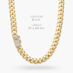 Collar Mónaco 8mm. Chapa de Oro 0545