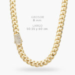 Collar Mónaco 8mm. Chapa de Oro 0546