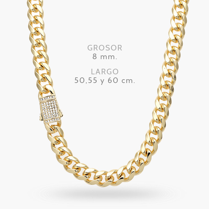 CD0546 Collar Mónaco 8mm. Chapa de Oro 0546 - Image 1