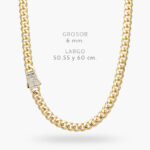 Collar Mónaco 6mm. Chapa de Oro 0547