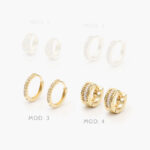 Huggies Zirconia Chapa de Oro 253