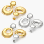 Aretes Chunky Bicolor Acero Inoxidable 224