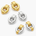 Aretes Chunky Bicolor Acero Inoxidable 228