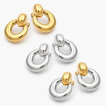 Aretes Chunky Bicolor Acero Inoxidable 232