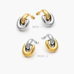 Aretes Chunky Bicolor Acero Inoxidable 233