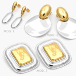 Aretes Chunky Bicolor Acero Inoxidable 250