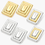 Aretes Chunky Bicolor Acero Inoxidable 253