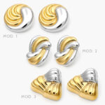 Aretes Chunky Bicolor Acero Inoxidable 254