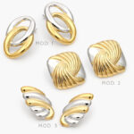 Aretes Chunky Bicolor Acero Inoxidable 256