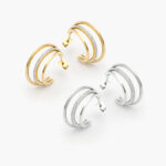 Aretes Triple Zirconia Acero Inoxidable 266