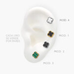 Broqueles Flores Esmalte Acero Inoxidable 73