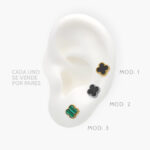 Broqueles Flores Esmalte Acero Inoxidable 73