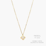 Collar Flor Doble Vista Acero Inoxidable 562