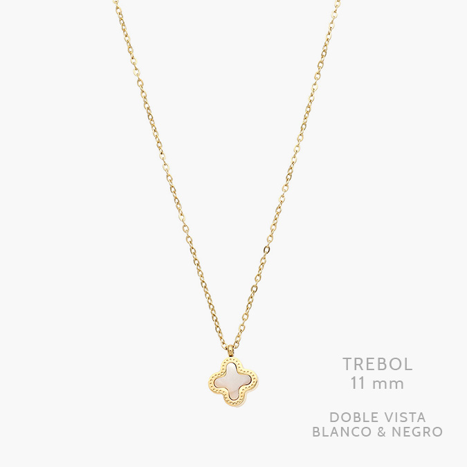 AD0562O Collar Flor Doble Vista Acero Inoxidable 562 - Image 1