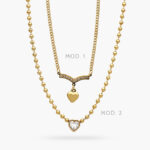 Collar Corazon Zirconia Acero Inoxidable 600